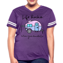 Load image into Gallery viewer, Funny Camping Women’s Vintage Sport T-Shirt - vintage purple/white
