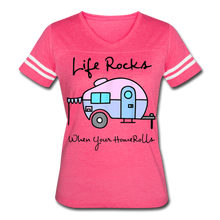Load image into Gallery viewer, Funny Camping Women’s Vintage Sport T-Shirt - vintage pink/white
