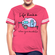 Load image into Gallery viewer, Funny Camping Women’s Vintage Sport T-Shirt - vintage pink/white

