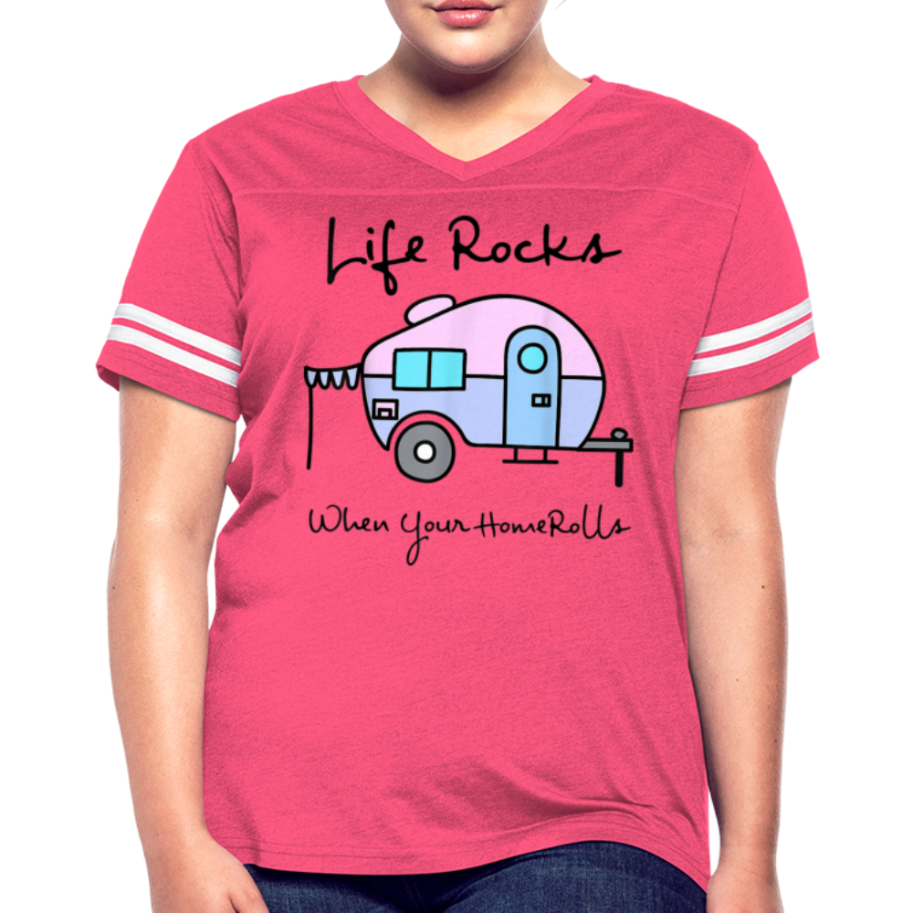 Funny Camping Women’s Vintage Sport T-Shirt - vintage pink/white