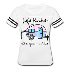 Load image into Gallery viewer, Funny Camping Women’s Vintage Sport T-Shirt - white/black
