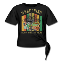 Load image into Gallery viewer, Plant Lady Funny Gardening House Plant Mom Women&#39;s Knotted T-Shirt - black
