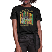 Load image into Gallery viewer, Plant Lady Funny Gardening House Plant Mom Women&#39;s Knotted T-Shirt - black
