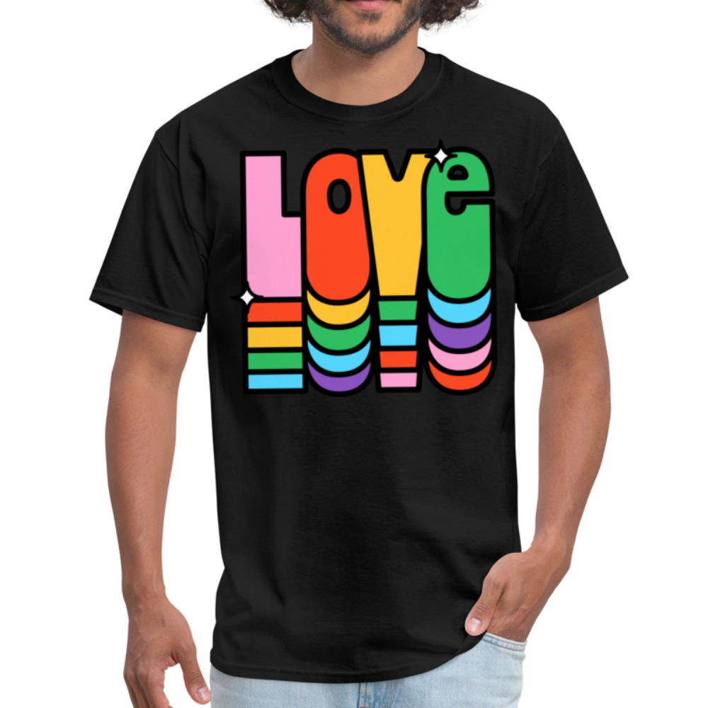 Retro Vintage Hippie Style Love 1960's T-Shirt - black