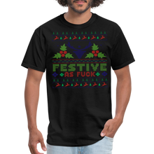 Load image into Gallery viewer, Festive As Fuck Unisex Classic T-Shirt - black
