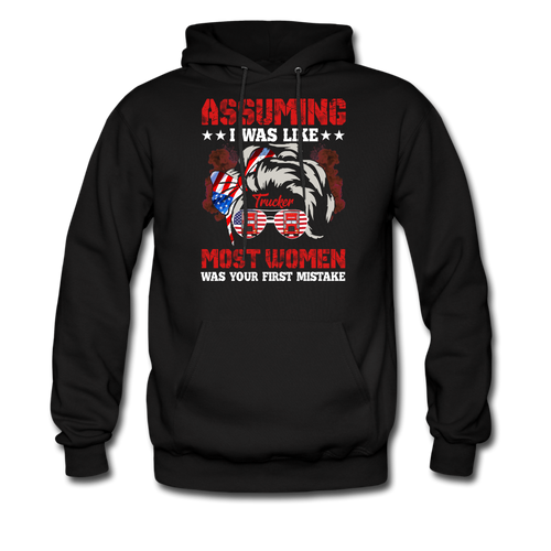 Sarcastic Woman Truck Driver Hoodie - black