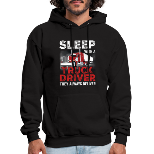 Offensive Sarcastic Trucker Saying Hoodie - black