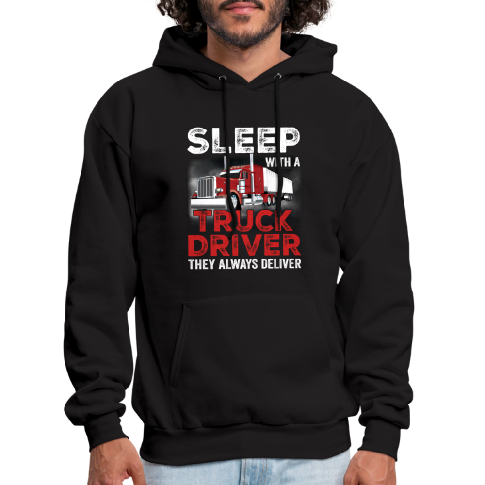 Offensive Sarcastic Trucker Saying Hoodie - black