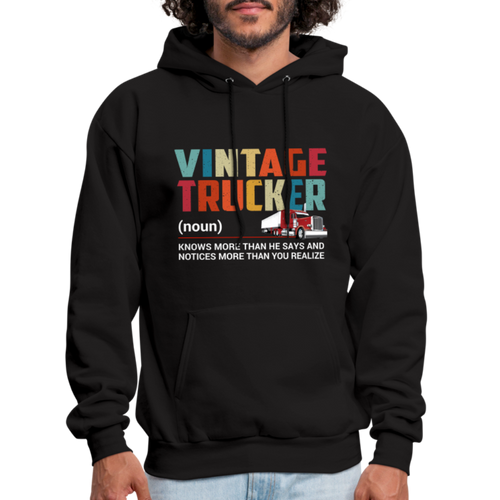 Vintage Trucker Defined Hoodie - black