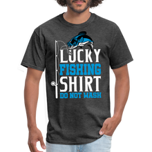 Load image into Gallery viewer, Lucky Fishing Shirt Do Not Wash Unisex Classic T-Shirt - heather black
