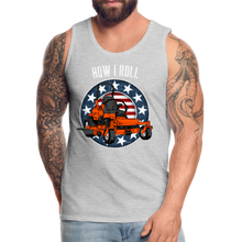Load image into Gallery viewer, How I Roll Funny Zero Turn Lawn Mower Men’s Premium Tank - heather gray
