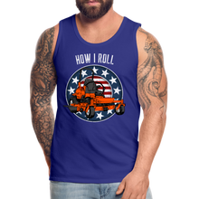 Load image into Gallery viewer, How I Roll Funny Zero Turn Lawn Mower Men’s Premium Tank - royal blue
