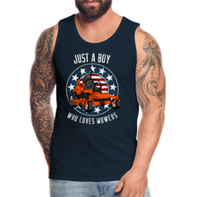 Load image into Gallery viewer, Just A Boy Who Loves Mowers Men’s Premium Tank - deep navy
