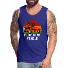 Load image into Gallery viewer, Retirement Vehicle Funny Zero Turn Lawn Mower Men’s Premium Tank - royal blue

