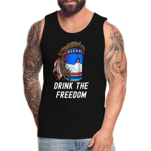 Load image into Gallery viewer, Drink The Freedom Funny 4th Of July Men’s Premium Tank - black
