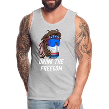 Load image into Gallery viewer, Drink The Freedom Funny 4th Of July Men’s Premium Tank - heather gray
