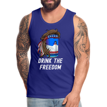 Load image into Gallery viewer, Drink The Freedom Funny 4th Of July Men’s Premium Tank - royal blue
