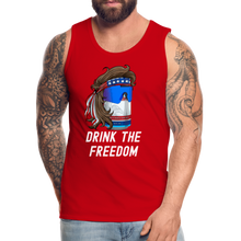 Load image into Gallery viewer, Drink The Freedom Funny 4th Of July Men’s Premium Tank - red
