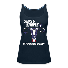 Load image into Gallery viewer, Stars, Stripes, Reproductive Rights Patriotic 4th Of July Women’s Premium Tank Top - deep navy
