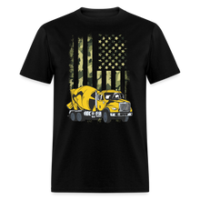 Load image into Gallery viewer, Cement Truck Driver Concrete Mixer Camouflage American Flag Unisex T-Shirt - black
