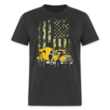 Load image into Gallery viewer, Cement Truck Driver Concrete Mixer Camouflage American Flag Unisex T-Shirt - heather black

