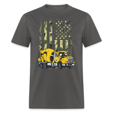 Load image into Gallery viewer, Cement Truck Driver Concrete Mixer Camouflage American Flag Unisex T-Shirt - charcoal
