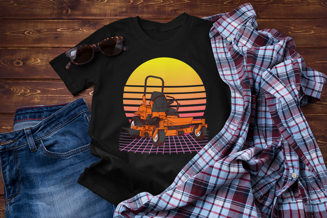 Retrowave Zero Turn Lawn Mower Landscaping Unisex Classic T-Shirt