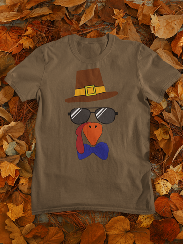 Funny Thanksgiving 4 Turkey Face Unisex T-Shirt - E.G. Supplies, LLC 