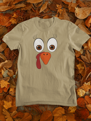Thanksgiving Turkey 3 Turkey Face T-Shirt - E.G. Supplies, LLC 