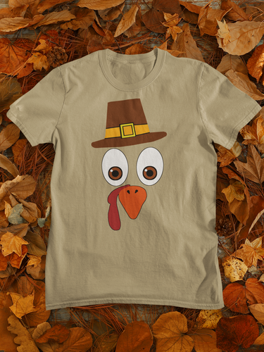 Funny Thanksgiving 5 Turkey Face Unisex T-Shirt - E.G. Supplies, LLC 