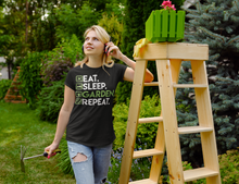 Load image into Gallery viewer, Eat, Sleep, Garden, Repeat&quot; Gardening T-Shirt
