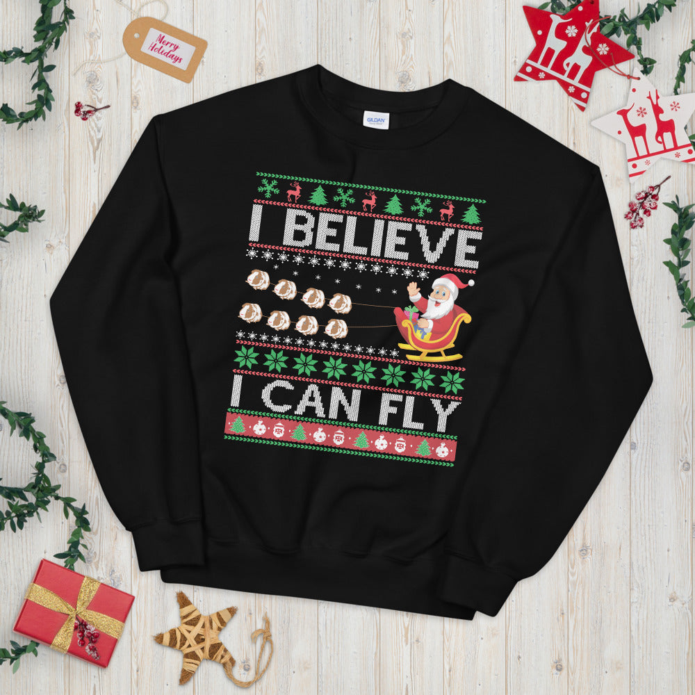 I Believe I Can Fly Santa Ugly Christmas