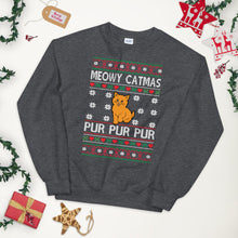 Load image into Gallery viewer, Meowy Catmas Ugly Christmas Sweater
